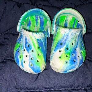 GLOW IN THE DARK CROCS Kids Blue and Green